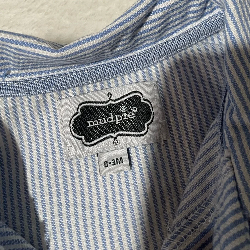 NWOT‎ Baby Nautical Blue & white stripe long sleeve pant romper size 3 month